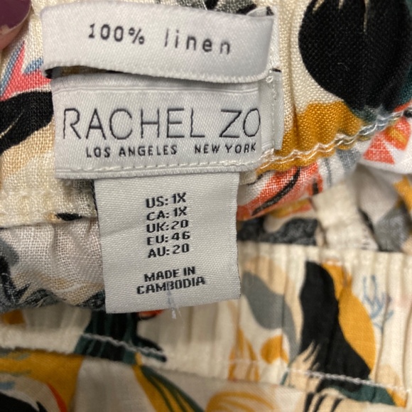 Rachel Zoe Shorts Size 1X PLUS SIZE 100% Linen Elastic Pull On Summer Resort - Picture 8 of 8